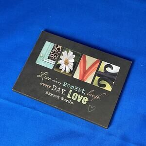 Live Laugh Love Wood Sign - LOVE Alphabet Art Decor - Rustic Floral Box Sign